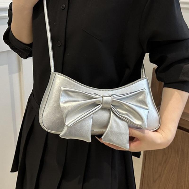 Bowknot Purses for Women Small Crossbody Bags Pu Leather Shoulder Bags Hoboes Handbag with Adjustable Strap