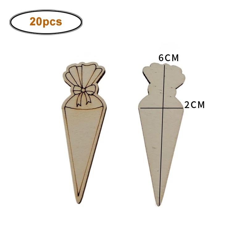 

20pcs/lot Wooden Confetti Party German School Start School Children Natural Wood Pieces for DIY Arts Crafts Projects Home Decor
