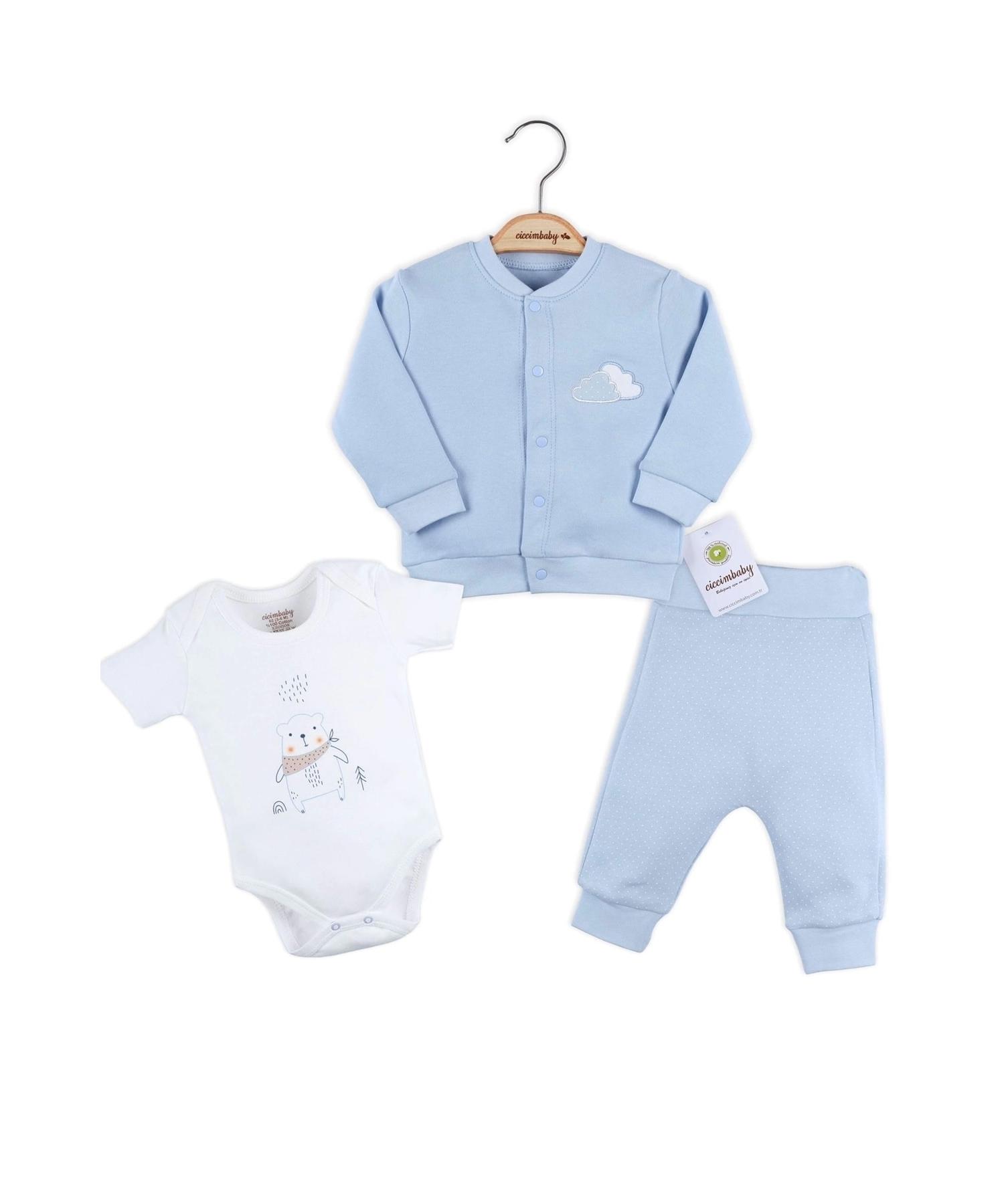 

Cloud Embroidered Cardigan 100% Cotton Baby Boy Set