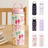 Portable Insulated Water Bottle 1L Floral Thermal Cup Outdoor Insulated Mug  Kitchen Supplies