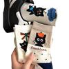 3D Black Cat Boneless Socks: Cute Minimalist Mid-Calf Design for Women, Perfect for Autumn and Winter