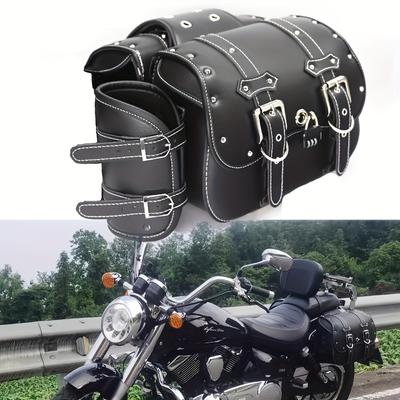 Universal Retro Schwarz/Braun Motorrad Satteltasche Große Kapazität Motorrad Seite Taschen Lagerung Werkzeug Wasserdichte Seite Tasche für Harley