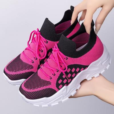 Shoes Women's Versatile Height Increase Casual Shoes Spring Flying Woven Women's Shoes Soft Sole Not Tired Feet Mesh Shoes Comfortable Platform Shoes