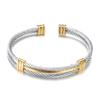 European & American Stainless Steel Two-Tone Woven Bracelet - Versatile Women's Accessory (10MM)