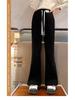 Girls' Black Plus Velvet Straight-Leg Sweatpants - New Autumn/Winter 2025 for Junior High Students