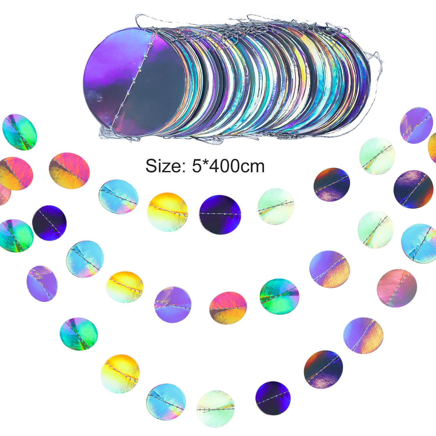

Laser Colourful Paper Banner Circle Garland Wedding Baby Shower Birthday Decoration Hanging Banner Streamer Party Supplies 1PC (4m)