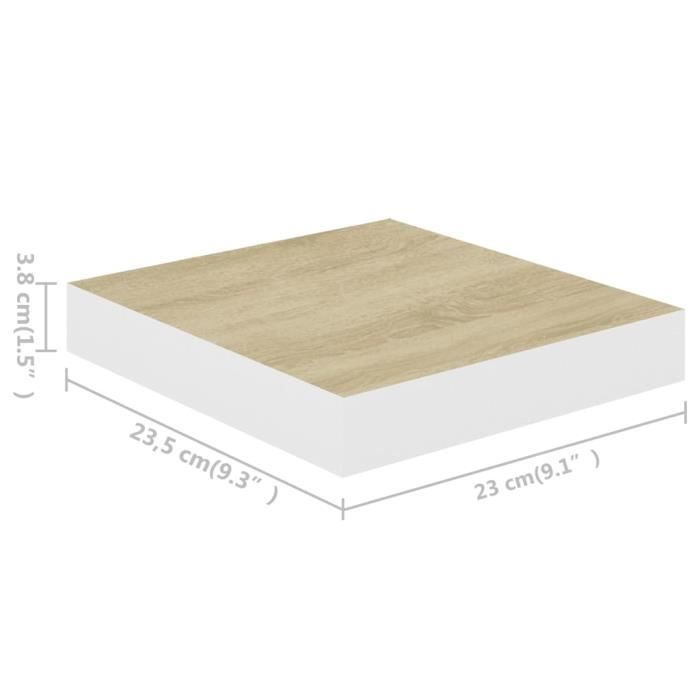 VidaXL Étagère murale flottante Chêne et blanc 23x23,5x3,8 cm MDF