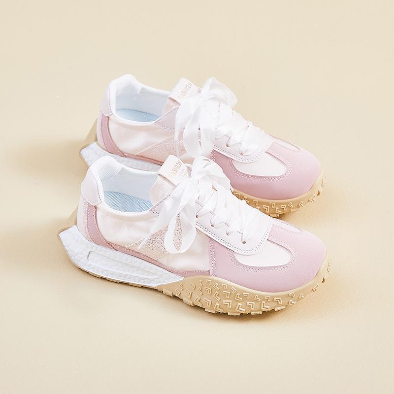 

Trendy new Forrest Gump shoes for women s summer student sports breathable leisure thick soles increase 35 розовый