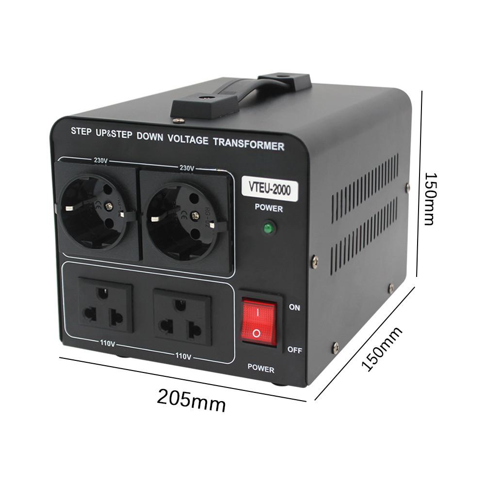 1500W/2000W Step Up & Step Down Voltage Transformer Small Household Power Supply Adapter Portable Voltage Converter
