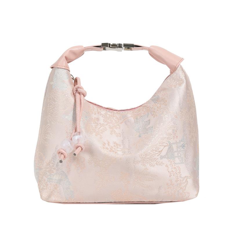 

Новая маленькая женская сумка в китайском стиле иностранного стиля 2024 года, новая весенне-летняя модная сумка-мессенджер, универсальная портативная сумка для пельменей розовый