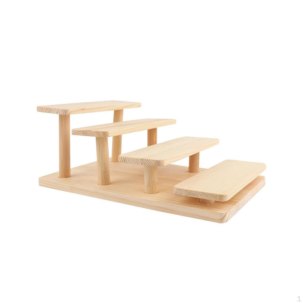 Display Riser Storage Organizer Cupcakes Holder Showcase Fixtures Wood Shelf Shelves for