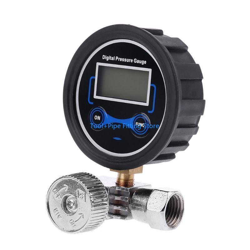 F92B Profesjonalny 1/4" Cyfrowy Kompresor Powietrza Wyświetlacz LCD Regulator Ciśnienia 200PSI Manometr Narzędzie Sterujące Szybkozłącze