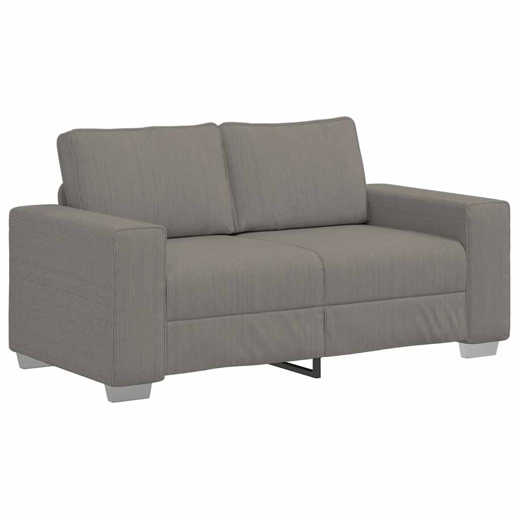 Two Seater Sofa Light Gray 160x77x82 cm Corduroy