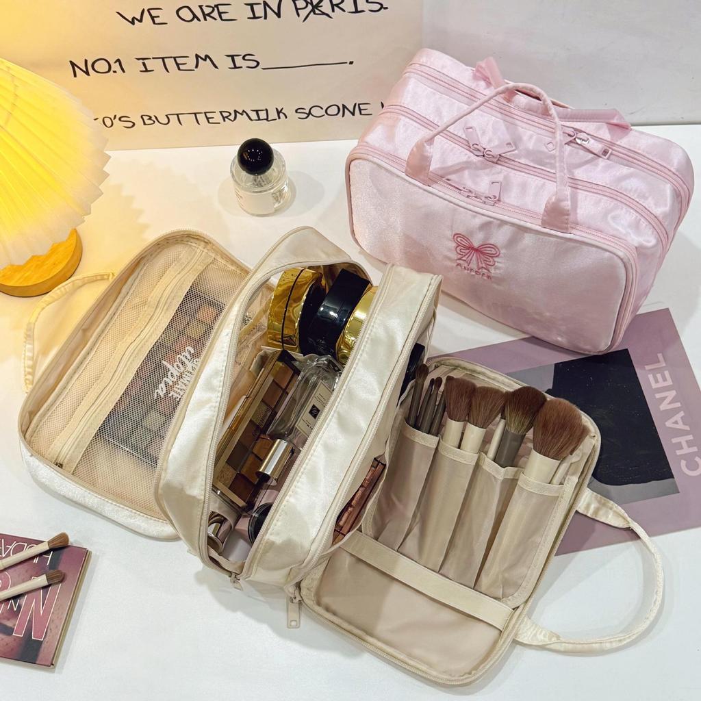 2025 Women's Portable Toiletry Bag - Large Capacity, Suitcase-Attachable, Partitioned for Travel