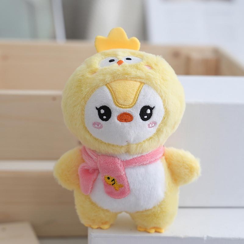 Adorable Plush Penguin Keychain Doll Soft Pp Cotton Gift Blue Pink Gray Yellow