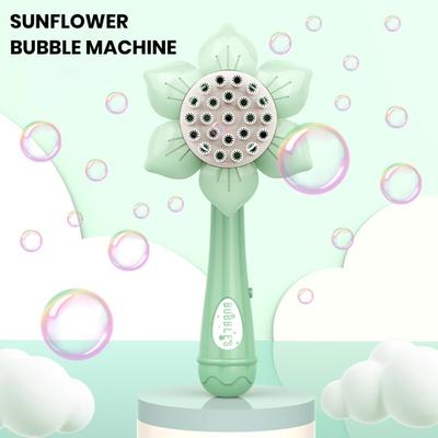 Yousheng Electric Sunflower Bubble Maker Wand 23 Holes Flower Shape Kids Handheld Automatic Bubble Blower Machine Toy Boys Girls Birthday Gift
