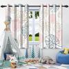 Wildflowers Floral Green Plants Window Curtains Blackout Washable Polyester Fabric Bedroom Living Room Home Decor Curtain 2 Pcs