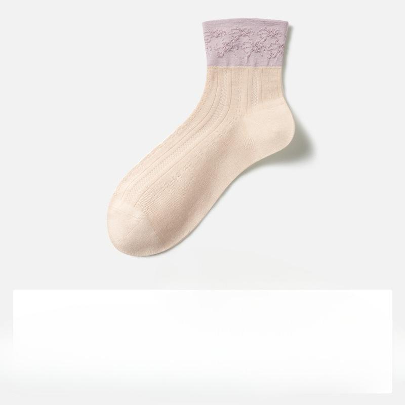 Washi Silk Women's Loose-mouthed Socks, Summer Light-weight Mid-calf Socks, Breathable and Sweat-absorbent Ultra-thin Short Socks