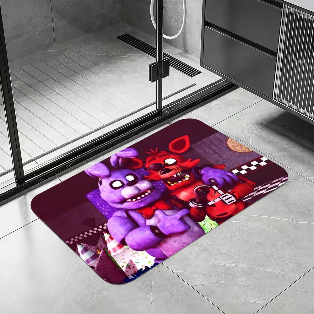 Five N-Nights at Freddy's Floor Mat Diatomite Bath Mat, Quick Dry Absorbent Non-Slip Door Mat