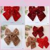 Christmas Butterfly Ribbon Ornament With Sequins For Holiday Decor