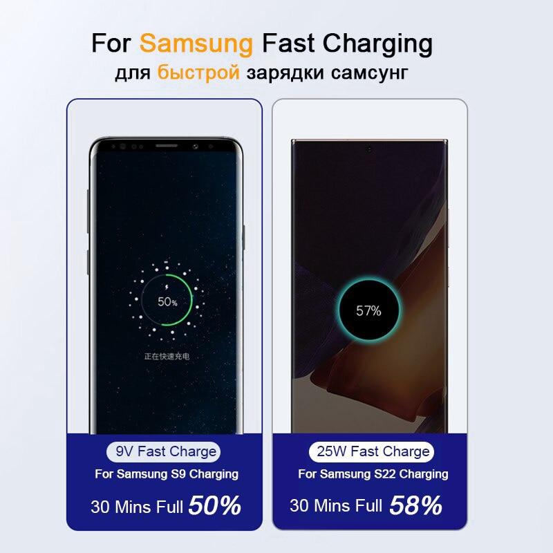 NNBILI 1-2PCS PD45W Quick Cable For Samsung Galaxy S20 S22 S23 Ultra Note 10 20 A53 54 Super Fast Charging USB Type C Data Cable