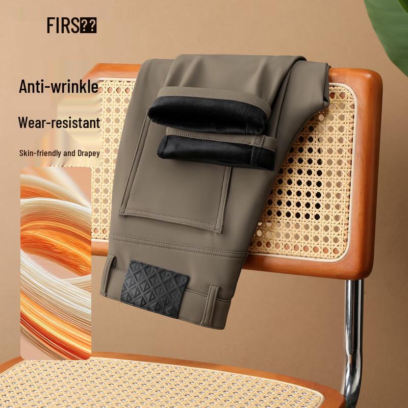 

FIRS Men s Autumn/Winter Warm Stretch Straight-Leg Casual Pants 32