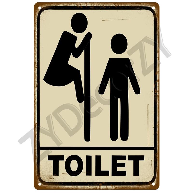 Muž, žena, vtipné WC cedule kovový plakát, toaletní deska plechová plaketa KTV bar BBQ obchod koupelna nástěnná dekorace domácí vintage foto hospoda