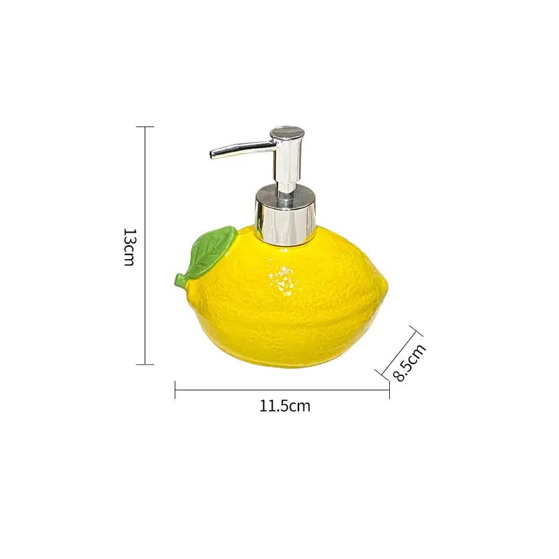 

Lemon Ceramic Soap Dispenser Bottle Dispensing Hotel Hand Wash Shampoo Shower Gel Press lotion Bottle shampoo dispenser жёлтый