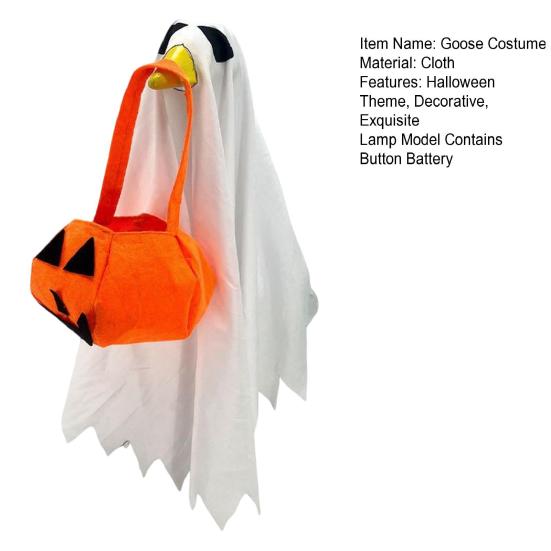Halloween Ghost Goose Outfit, Lawn Porch Goose Clothes, Fall Halloween Goose Costume for Outdoor Patio Yard Lawn Decoration