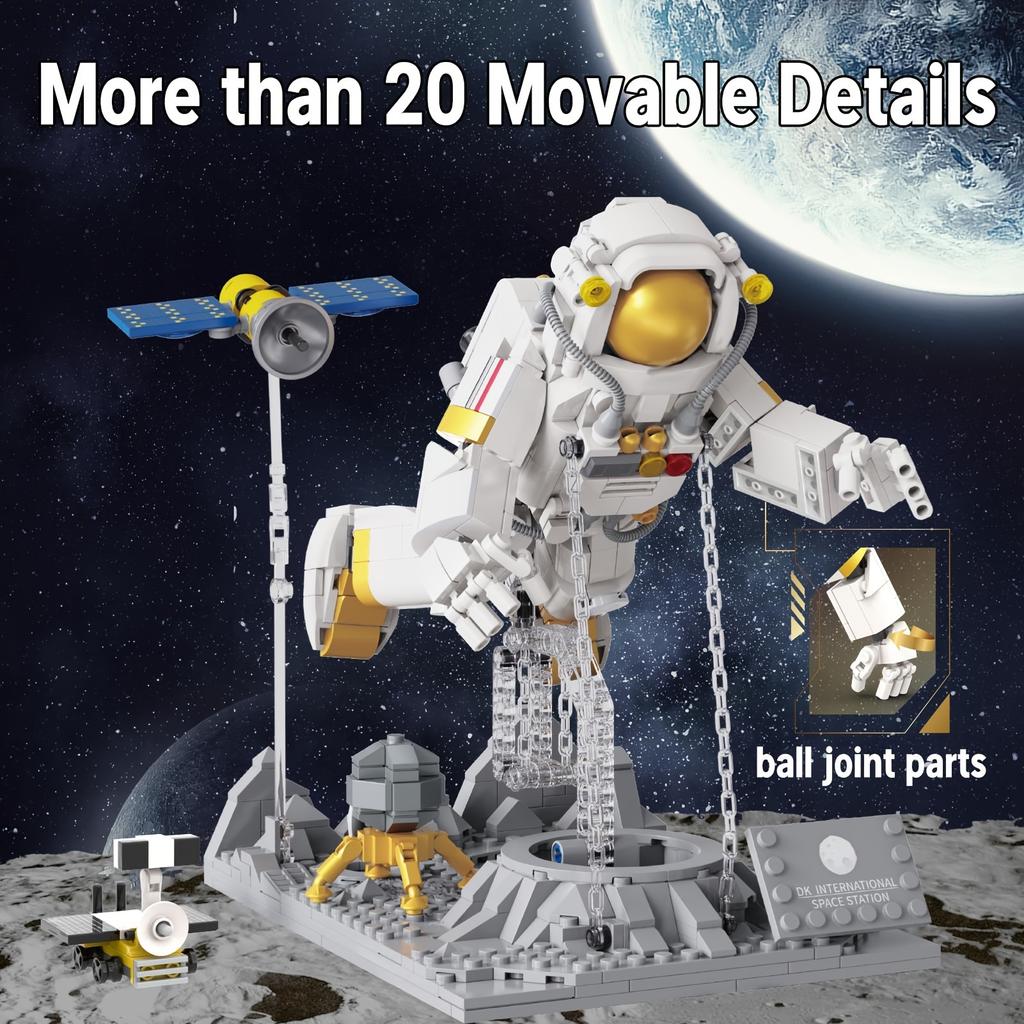 Floating Astronaut Building Blocks Set - 875 PCS 2 In 1 Space Model STEM Educational Toy for Kids Adults DIY Gift Idea
