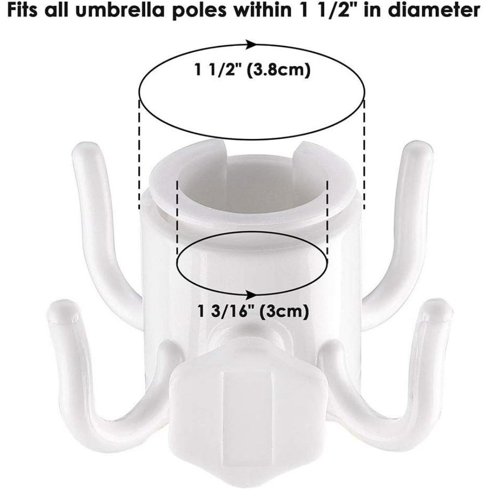 1/2/5PCS Beach Umbrella Hanger Hanging Hook 4 Prong Towel Hat Sunglasses Holder Outdoor Garden Pool Camping Accessory