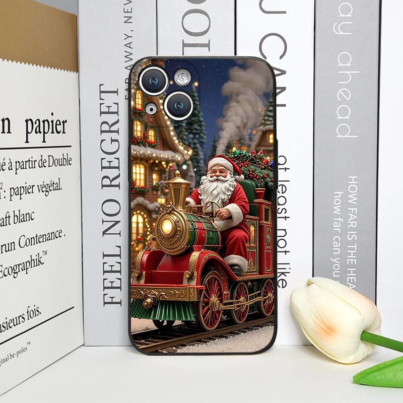 Cartoon Christmas-themed Santa Claus Phone Case for IPhone 16 12 11 14 13 15 Pro Max Mini X XS MAX XR SE2 7 8 14 Plus Soft Cover