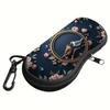 Birds Butterfly Floral Print Eyeglass Case Portable Zipper Sunglasses Pouch Protective Eyewear Holder for Women Men Travel