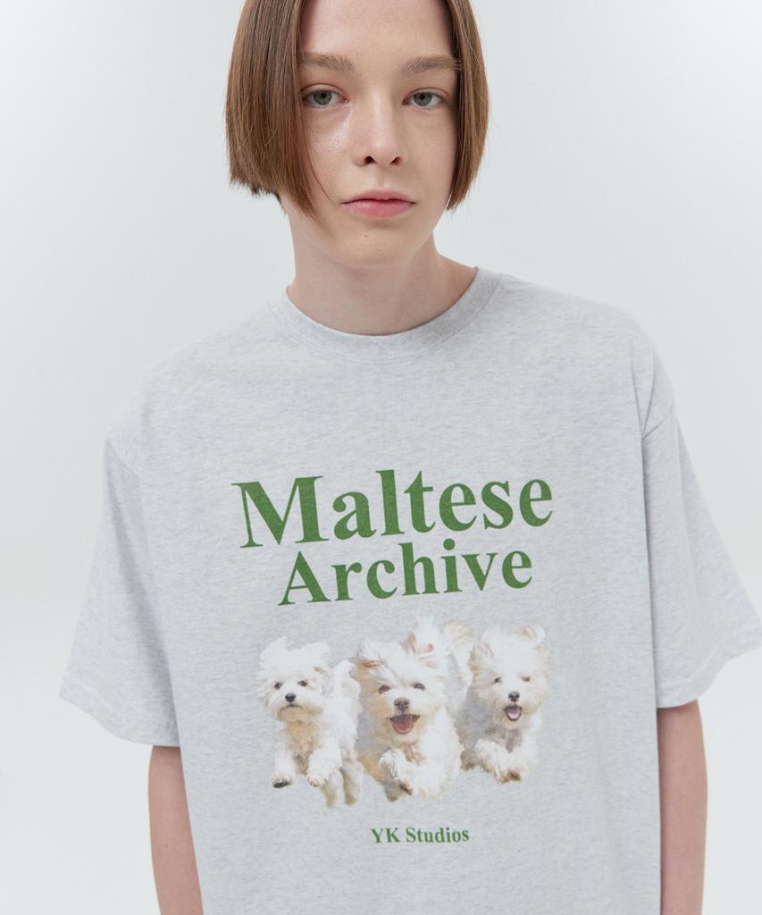 WAIKEI Maltese Archive Short Sleeve T-Shirt Melange White