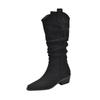 Large Tube Circumference Large Size Women's Shoes Suede Stacking Boots Western Cowboy Boots Thick Leg Boots Thigh Circumference Knight Boots