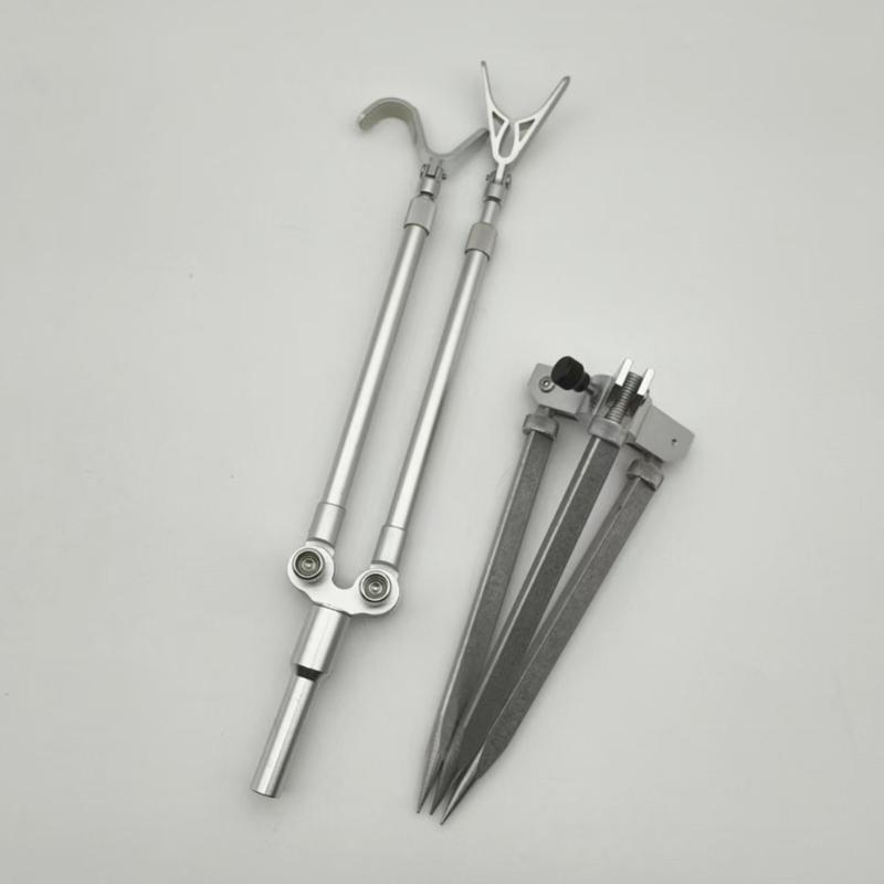 Aluminum Fishing Rod Support Stand Quick Setups Without Tool Ideal For Adventure And Camping Trip