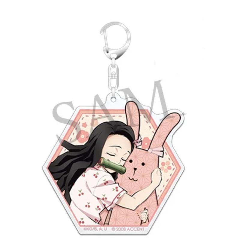 Demon Slayer Acrylic Keychain Tanjiro Immortal River Butterfly Shinobu Zenitsu Anime Peripheral Character Model Birth Date Present