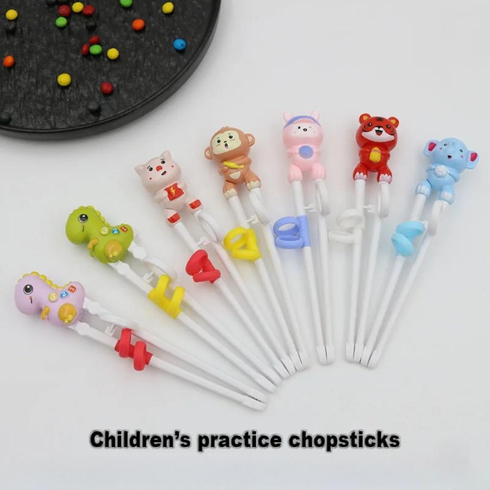 1Pcs Training Chopsticks for Kids Beginners Reusable Cute Kids Utensils with Non Slip Adjustable Finger Loops Dishwasher Safe