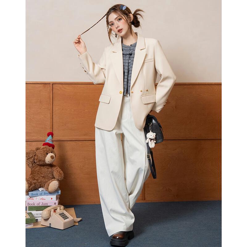 ET BOITE Women's Elastic Waist Wide-Leg Casual Pants