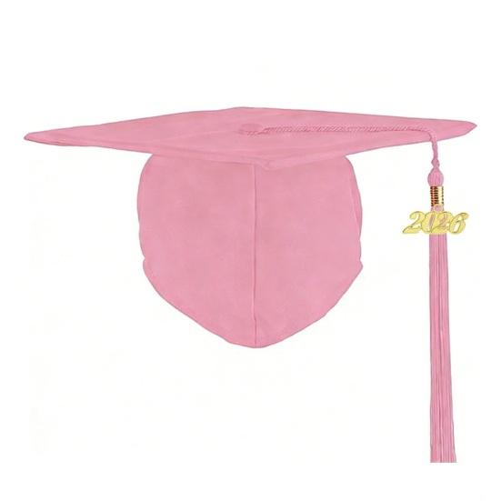 Studentmössa 2026 Examenshatt Slät Yta Fyrkantig Krona Design Examenshatt med Guldtofs Årsinredning