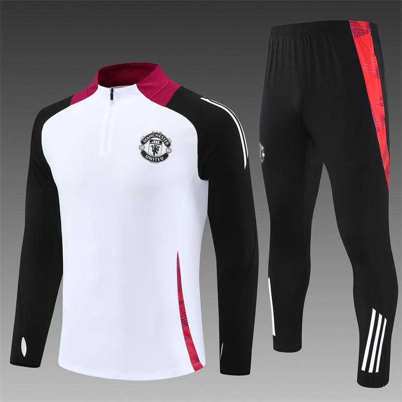 Adult Children'S Manchester United Training Uniform Set Men'S Long Sleeve Football Jersey Autumn & Winter Sports Quick Dry Breathable Casual Suit