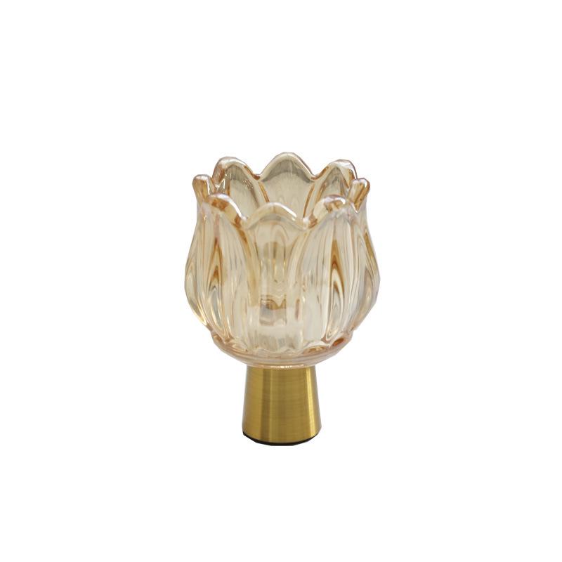 Luxury Glass Candle Holder for Romantic Dining Table Decor