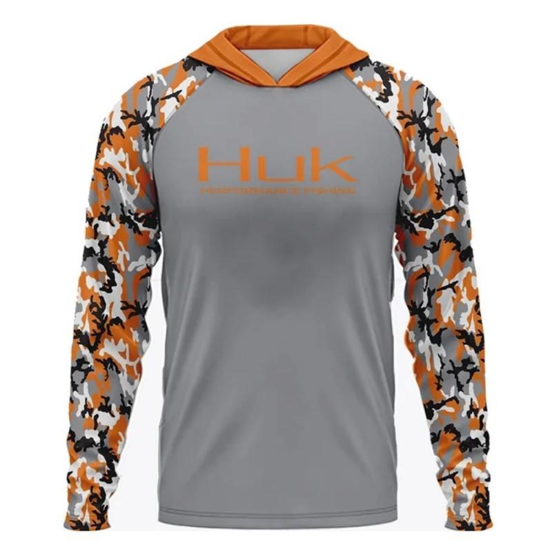Men's Fishing Clothing HUK Long-sleeved UPF50 Hooded Sunscreen Ultraviolet Breathable Dress