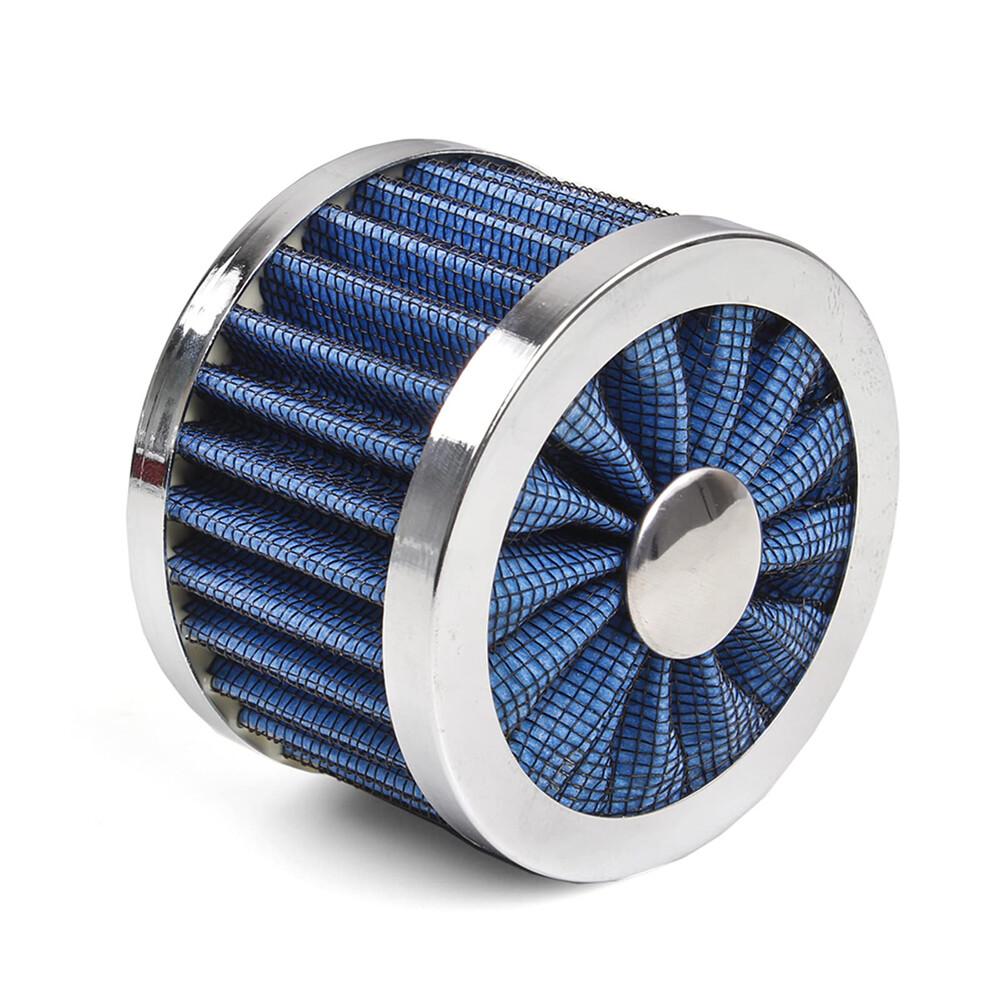 2pcs Blue Universal 23mm Car Push In High Flow Vent Valve Cover Breather Filter