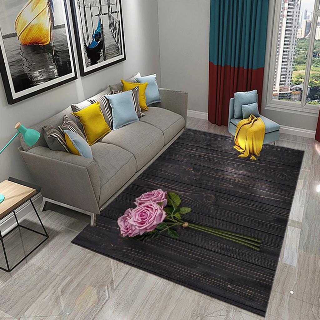 3D Růžový Květinový Koberec Do Obývacího Pokoj Velký Koberec Dekorace Ložnice Podložka Chodba Rohožka Vstupní Rohožka Koupelna Protiskluzová