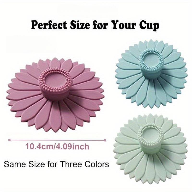 1pc Sunflower Silicone Cup Covers, Multicolored Silicone Lids for Mugs, Cups, Flexible Mug Covers, Hot Cup Lids for Coffee & Tea