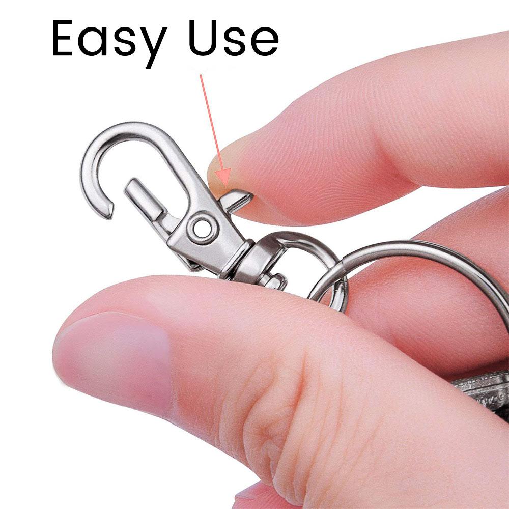25Pcs Swivel Lobster Clasp Stainless Steel Swivel Keyrings Clasp Portable D Ring Snap Hook for Jewellery DIY Puppy Chain Key Bag