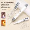 LED Lighted Ear Wax Removal Kit  Magnifying Glass Soft Silicone Tips for Children Adults Ear Cleaning Tweezers Nose Clip USB