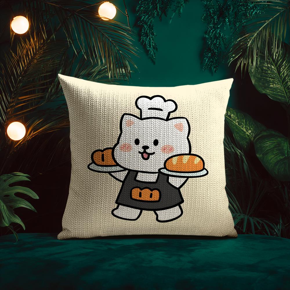 Bakery Animal Cartoon Collection Cushion Cover Silky elegant Comfort Sofa Bed Invisible zipper Beach pillowcase