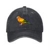 Papegojdesign Tvättad Canvas Baseballkeps Klassisk Justerbar Hatt för Unisex och Kvinnor Utomhus Modeaccessoar